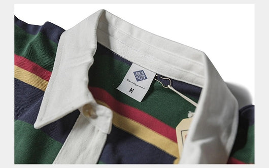 Polo Retro de Manga Larga con Rayas - Camiseta Clásica para Hombre - Image 32