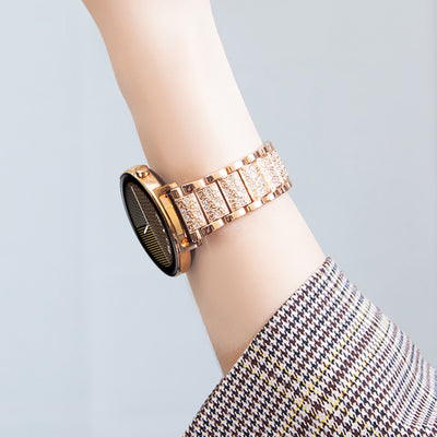 Pulsera Reloj Cadena de Diamantes Tres Cuentas Sólida - Image 13