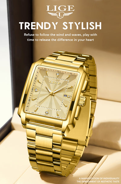 Reloj de Hombre con Esfera Cuadrada Grande y Correa de Acero Inoxidable - Image 18