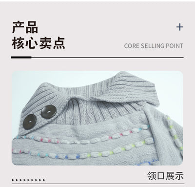 Capa Tejida con Cuello Solapa para Mujer - Image 14