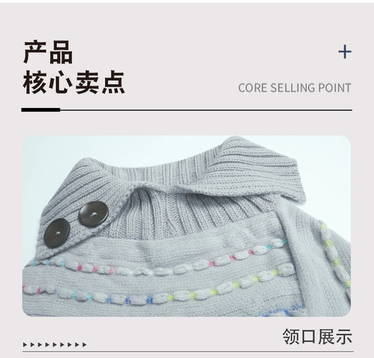 Capa Tejida con Cuello Solapa para Mujer - Image 14
