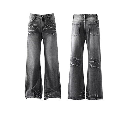 Jeans Micro Acampanados Desgastados con Efecto Rayo - Image 17