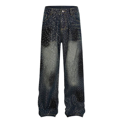 Pantalones Jeans Rectos Anchos con Detalles de Strass - Diseño Casual Moderno - Image 16