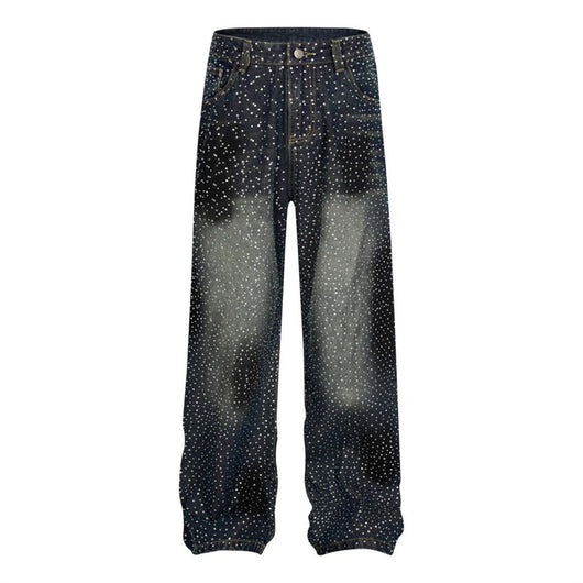 Pantalones Jeans Rectos Anchos con Detalles de Strass - Diseño Casual Moderno - Image 16
