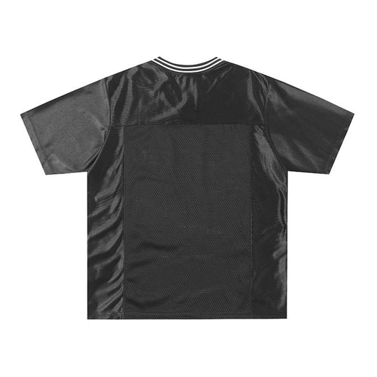 Camiseta V-Neck con Estampado Alpanumérico y Parches Combinados - Image 11
