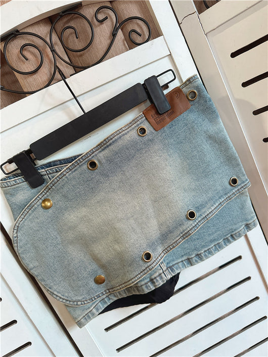 Falda Denim Irregular con Personalidad para Mujer - Image 14