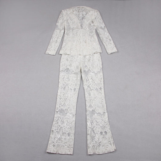 Conjunto de Pantalones Ajustados con Detalles Calados - Image 15