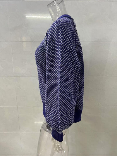 Suéter Tejido Jacquard Cuello Redondo para Otoño e Invierno - Image 10