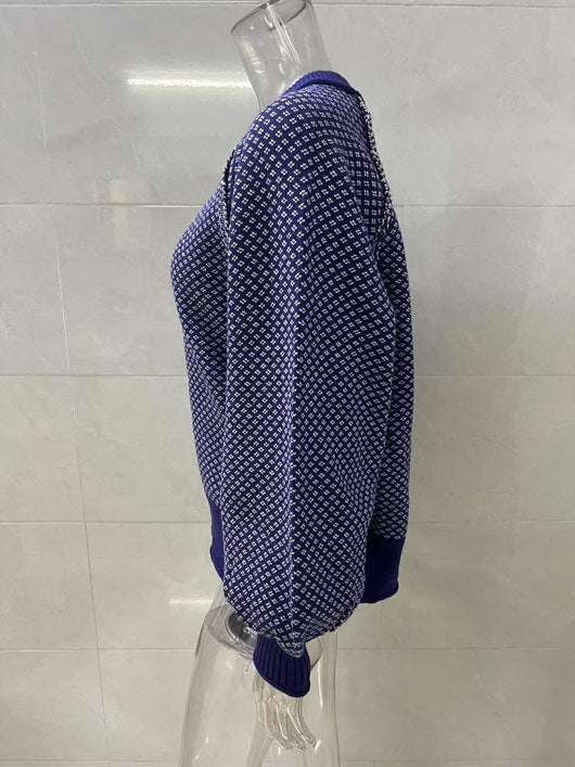 Suéter Tejido Jacquard Cuello Redondo para Otoño e Invierno - Image 10
