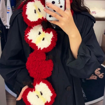 Bufanda Navideña Otoño-Invierno con Diseño de Manzana Tejida - Image 12