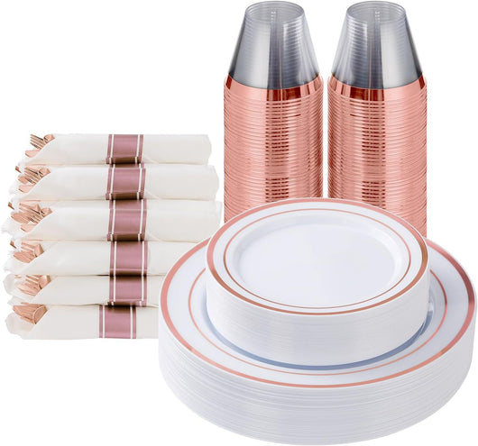 Juego de Vajilla Desechable Premium con Copa, Cubiertos y Plato Calado - Image 21