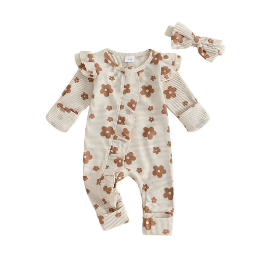 Jumpsuit Infantil Estampado Floral con Cierre y Diadema - Image 10