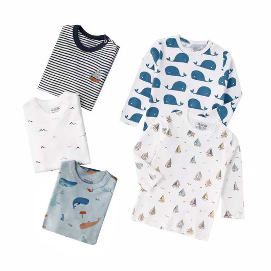 Pack de 5 Camisetas Infantiles Manga Larga Estampado Otoño Multicolor - Image 65