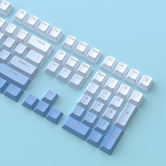 Keycaps Mecánicos PBT Degradado Azul Cielo con Grabado Luminoso - Image 7