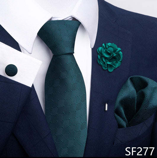 Combo Corbata, Traje y Pañuelo de Bolsillo para Hombre - Juego 8 - Image 92