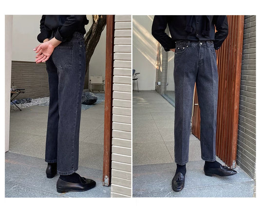 Jeans Slim Fit Estilo Retro Británico para Hombre - Image 63
