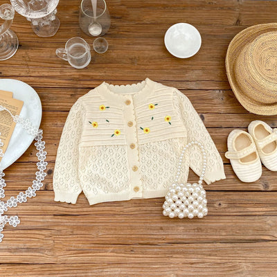 Cardigan Hueco con Flores Bordadas y Protección Solar - Image 12
