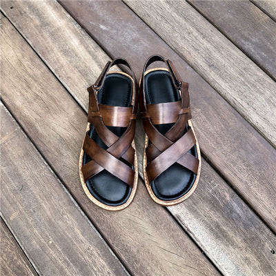 Sandalias Casuales de Cuero Genuino para Hombre - Comodidad de Verano - Image 49