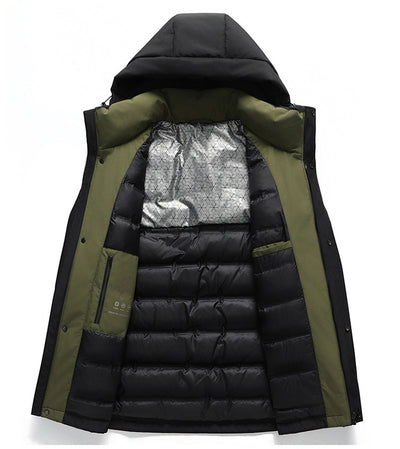 Chaqueta Impermeable con Capucha de Plumón de Pato Blanco - Image 17