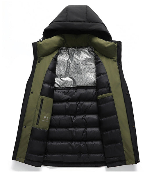 Chaqueta Impermeable con Capucha de Plumón de Pato Blanco - Image 17