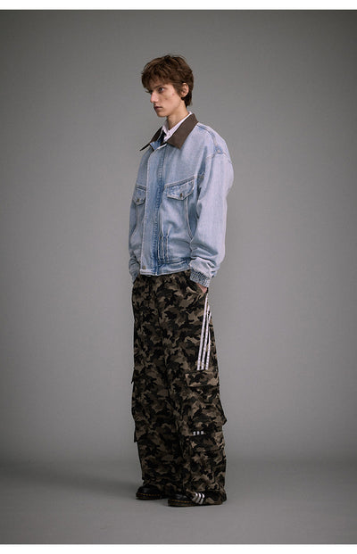 Chaqueta Denim Motociclista Holgada Deslavada para Hombre y Mujer - Image 21