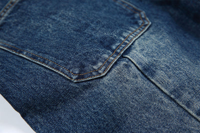 Jeans Vintage Deconstruido con Parches Pesados Lavado Retro - Image 36