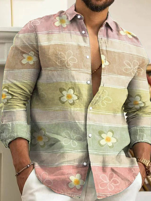 Camisa de Manga Larga con Estampado Degradado para Hombre - Image 20