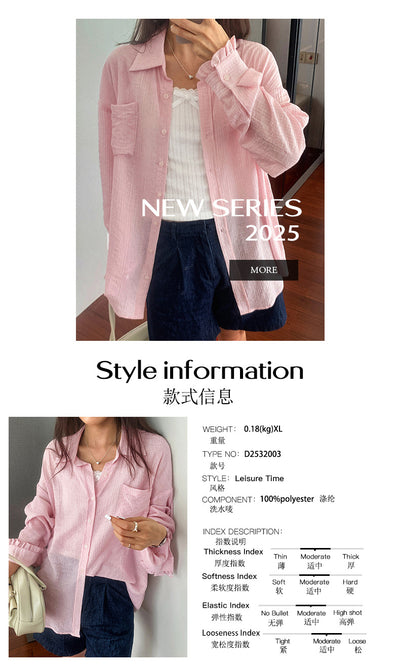 Blusa Casual de Manga Larga con Botones - Mujer - Image 7