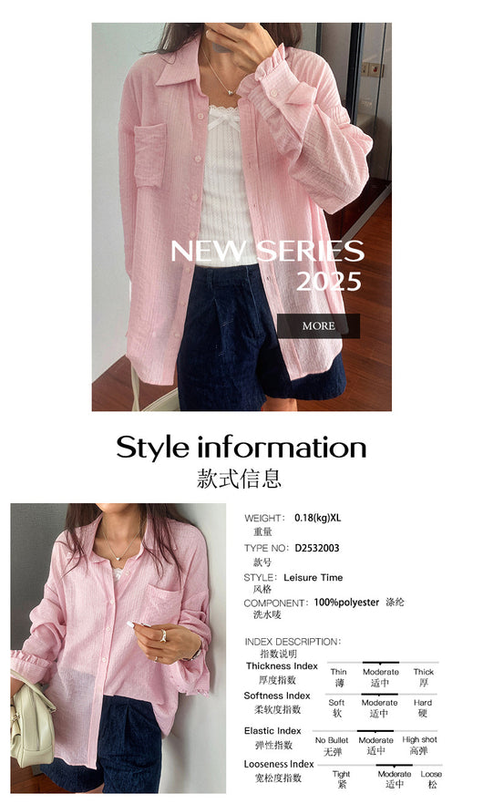 Blusa Casual de Manga Larga con Botones - Mujer - Image 7