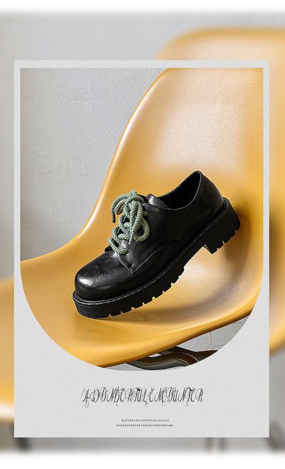 Zapatos Casuales de Cuero con Plataforma Elevadora para Hombre Big Head Derby - Image 29
