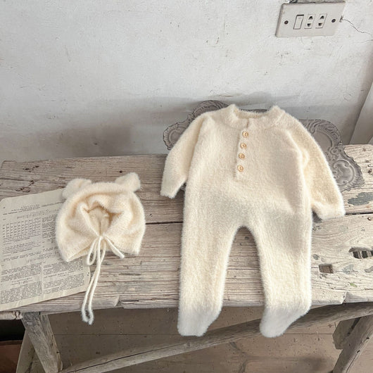 Pijama Enterizo Bebé Invierno Peluche Oso con Pies - Image 32