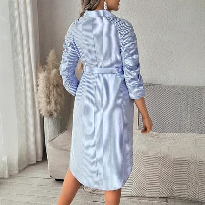 Blusa Maternal a Rayas con Solapa y Botones - Casual y Cómoda - Image 10