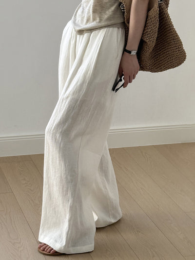 Pantalón Drapeado Slim Cintura Alta con Pierna Ancha - Image 34