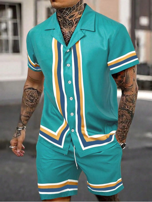 Conjunto de Dos Piezas Camisa Cuello Cubano para Hombre - Image 14