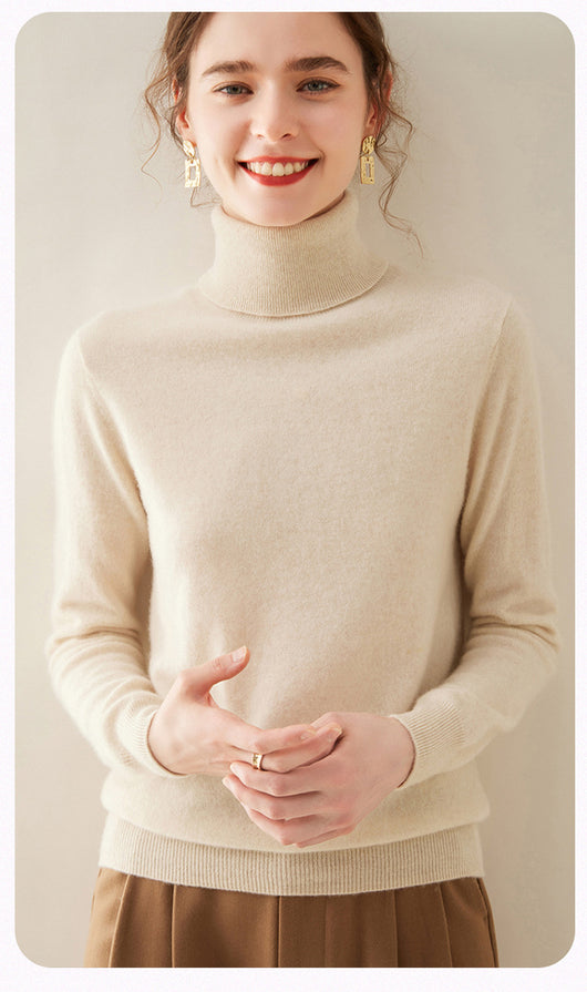 Suéter Cuello Alto de Cachemira Pura para Mujer - Image 39