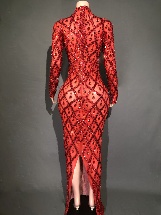 Vestido de Fiesta Elegante con Cristales Brillantes para Mujer - Image 51