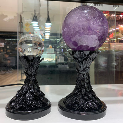 Base de Bola de Cristal Loto en Resina con Pluma - Decoración Artesanal - Image 14