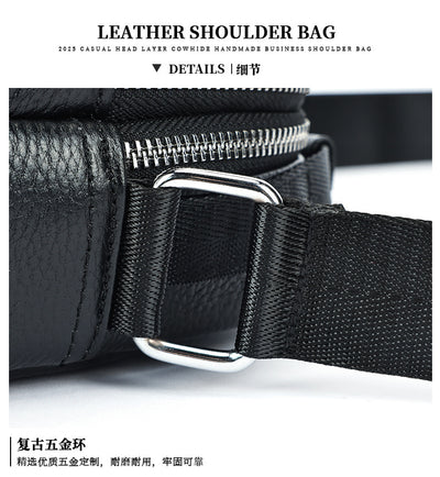 Bolso Bandolera de Cuero Genuino Primera Capa para Hombre - Image 9