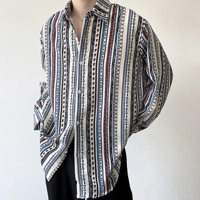 Camisa Retro Europea de Manga Larga para Vacaciones - Image 9