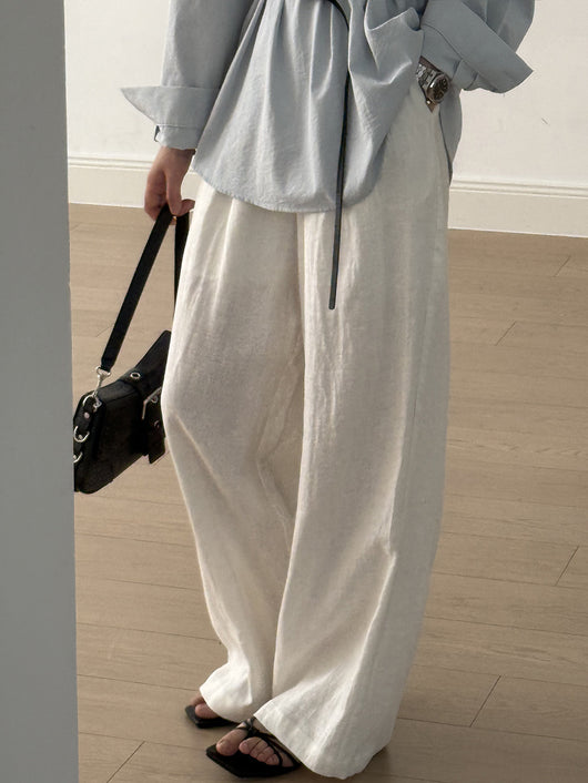 Pantalón Drapeado Slim Cintura Alta con Pierna Ancha - Image 32