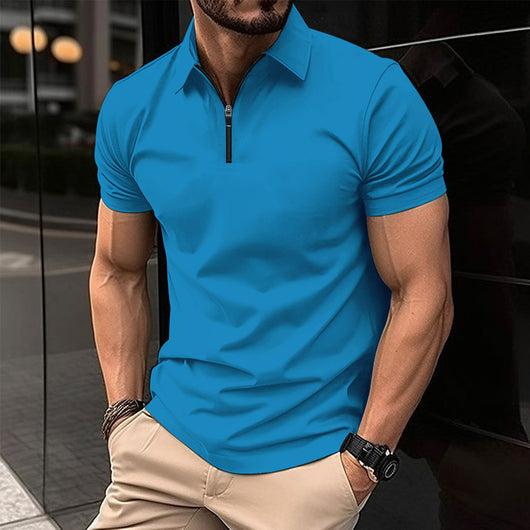 Playera Deportiva para Hombre con Cierre y Color Sólido - Verano - Image 23