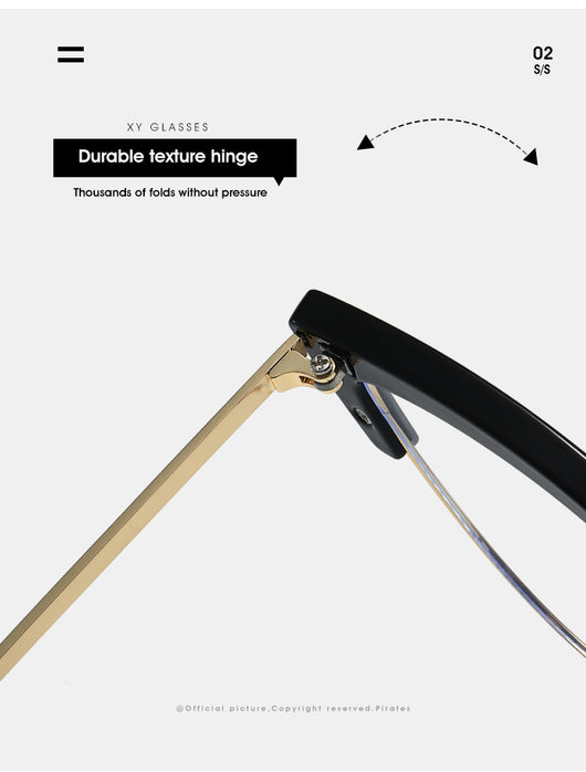 Gafas Elegantes Marco Grande Metal Mitad Inferior - Image 26