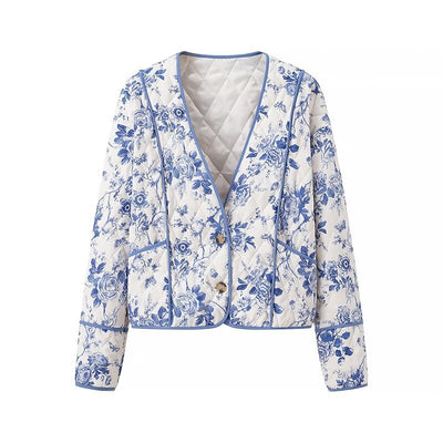 Chaqueta de Algodón Estampada Suelta y Ligera - Image 11