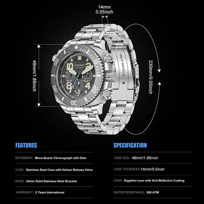 Reloj Mecánico para Hombre Profesional Luminoso Resistente al Agua - Image 10