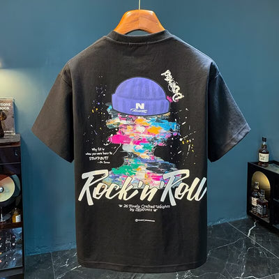 Camiseta Suelta Estampada Casual Versátil para Hombre - Image 10