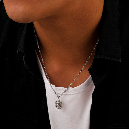 Collar Minimalista Cuadrado Acero Inoxidable para Hombre - Image 7