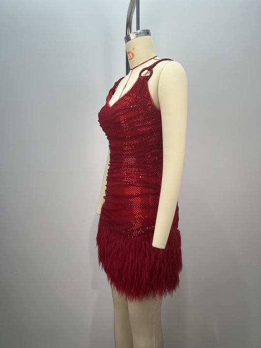 Vestido Mini Lujo con Lentejuelas Rojo Brillante - Perfecto para Celebraciones - Image 19