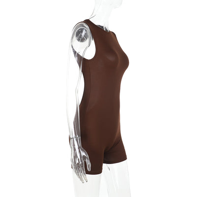 Jumpsuit Deportivo Espalda Descubierta Ajustado en Colores Sólidos - Image 10