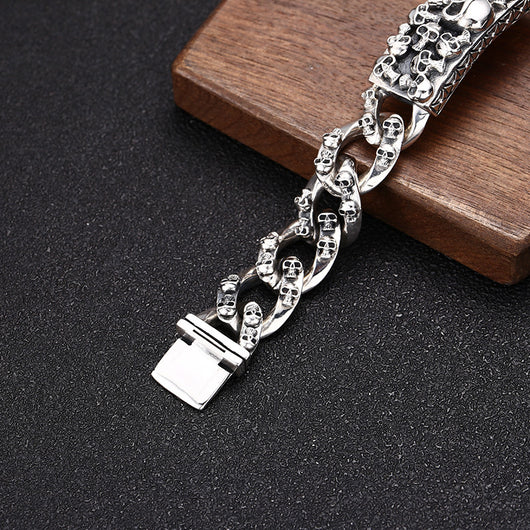 Pulsera de Plata S925 Estilo Hip Hop con Diseño de Vid Eterna y Nariz de Cerdo Personalizable para Hombre - Image 20