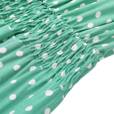 Vestido de Verano Lunares Verde Chifón Europeo - Image 42